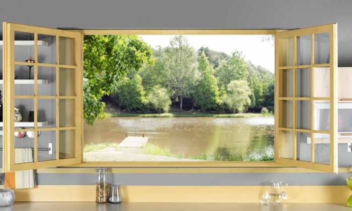 How to decorate a country kitchen window