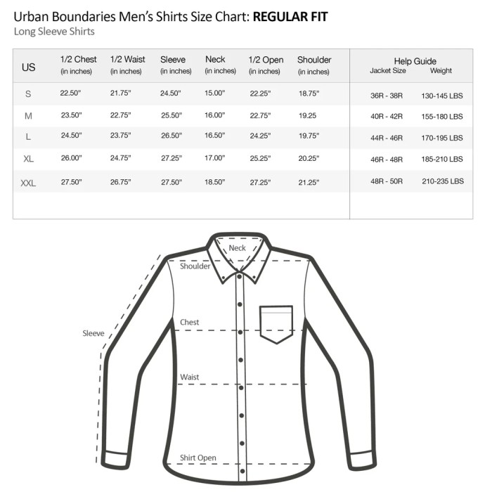 Mens dress shirt sizes guide