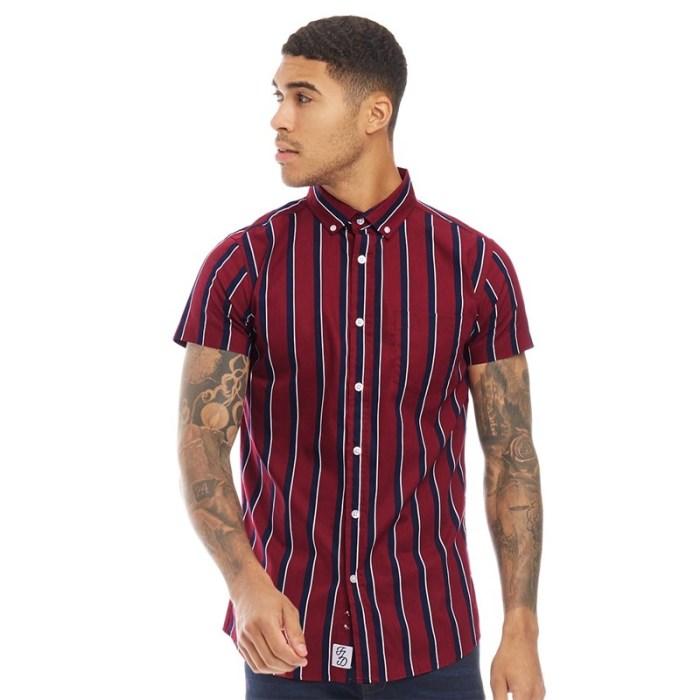 Mens burgundy short sleeve dress shirt