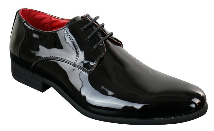 Mens shiny black dress shoes