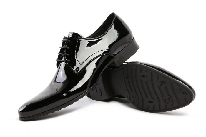 Mens shiny black dress shoes