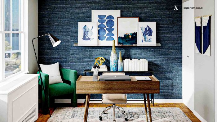 How to decorate a large office wall